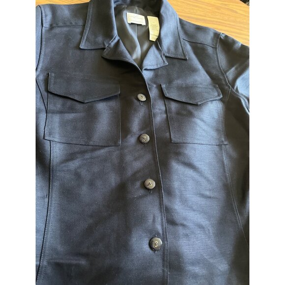 Emma James Navy Womens Wrinkle-Resistant Jacket & Pants Set Size 12 - Picture 7 of 16